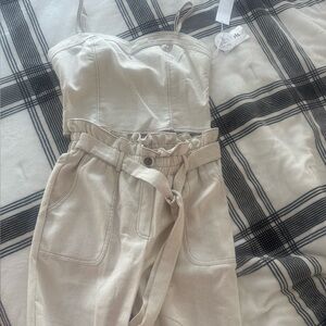 Sienna Sky Cream Belted Jumpsuit